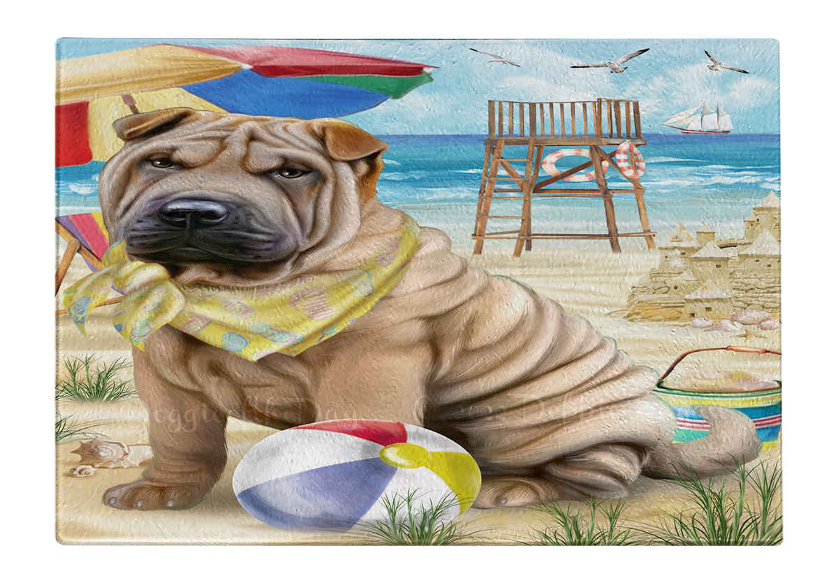 Shar Pei Dog Cutting Board Tempered Glass Personalized Kitchen Custom NWT - Picture 53 of 109