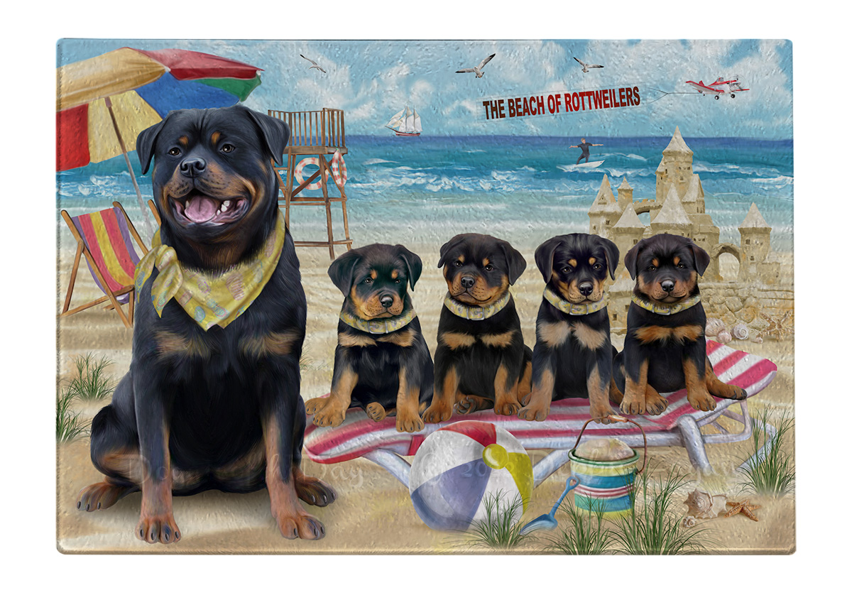 Rottweiler Dog Cutting Board Tempered Glass Personalized Kitchen Custom NWT