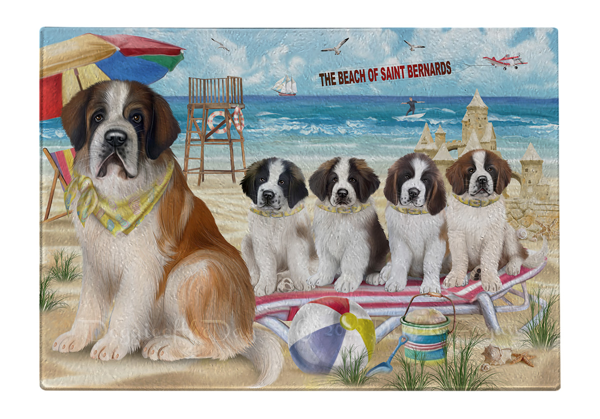 Saint Bernard Dog Cutting Board Tempered Glass Personalized Kitchen Custom NWT - Picture 36 of 81