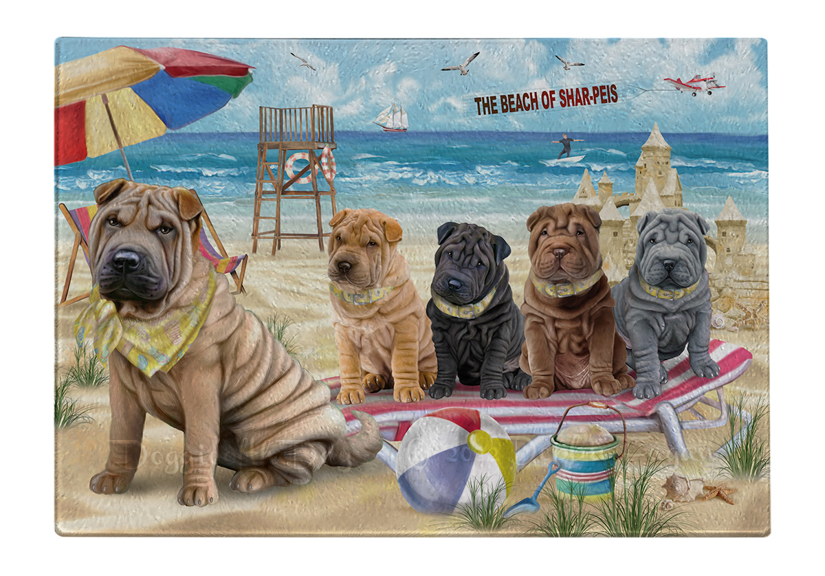 Shar Pei Dog Cutting Board Tempered Glass Personalized Kitchen Custom NWT - Picture 35 of 109