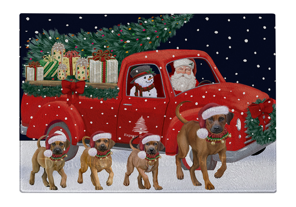Rhodesian Ridgeback Hund Schneidebrett Hartglas personalisiert Weihnachten Neu mit Etikett - Bild 24 von 58
