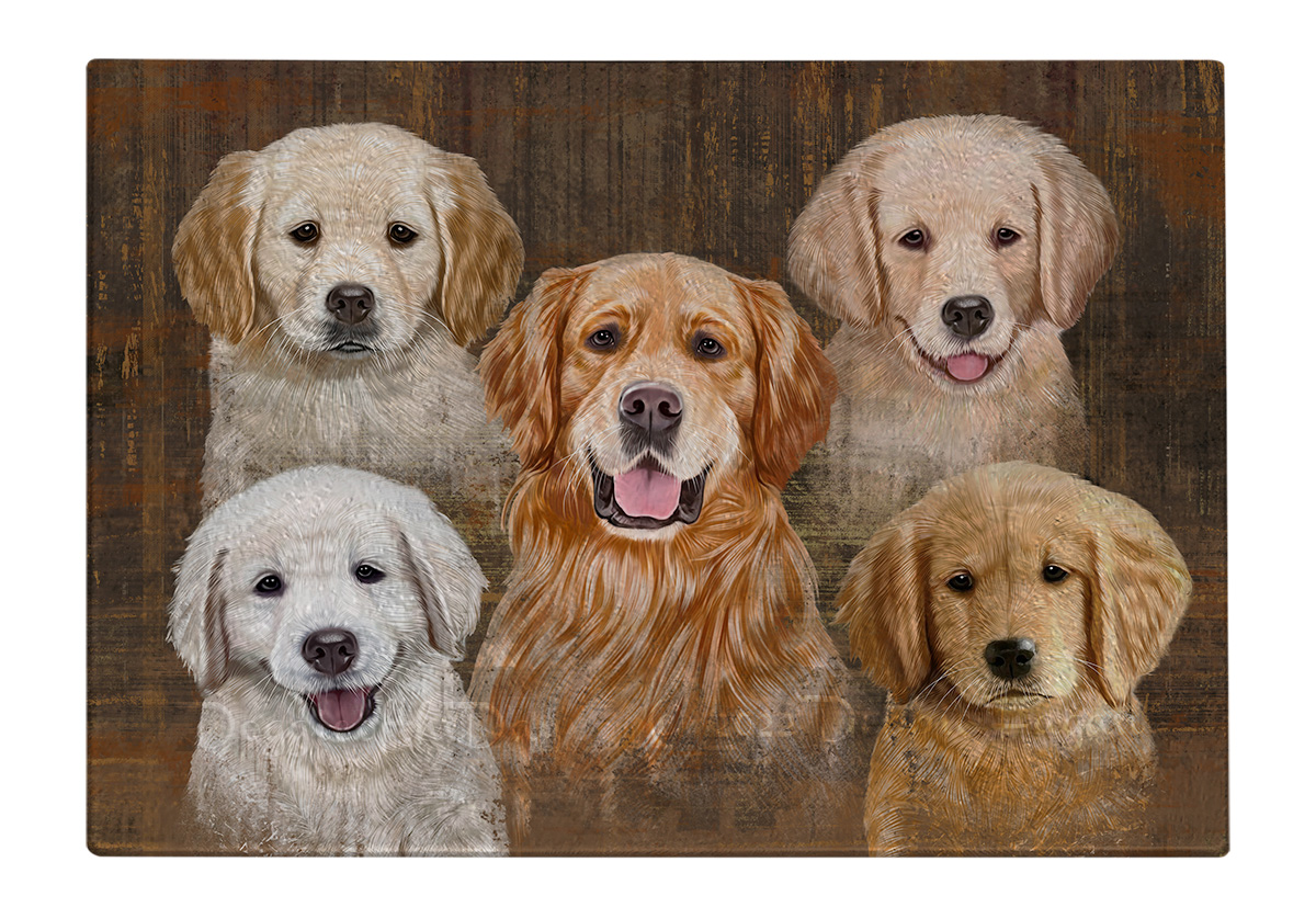 Golden Retriever Dog Cutting Board Tempered Glass Personalized Kitchen NWT