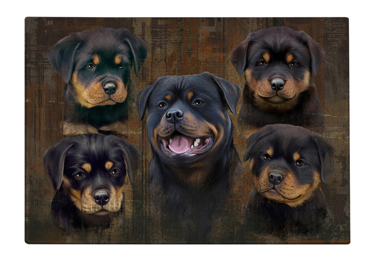 Rottweiler Dog Cutting Board Tempered Glass Personalized Kitchen Custom NWT