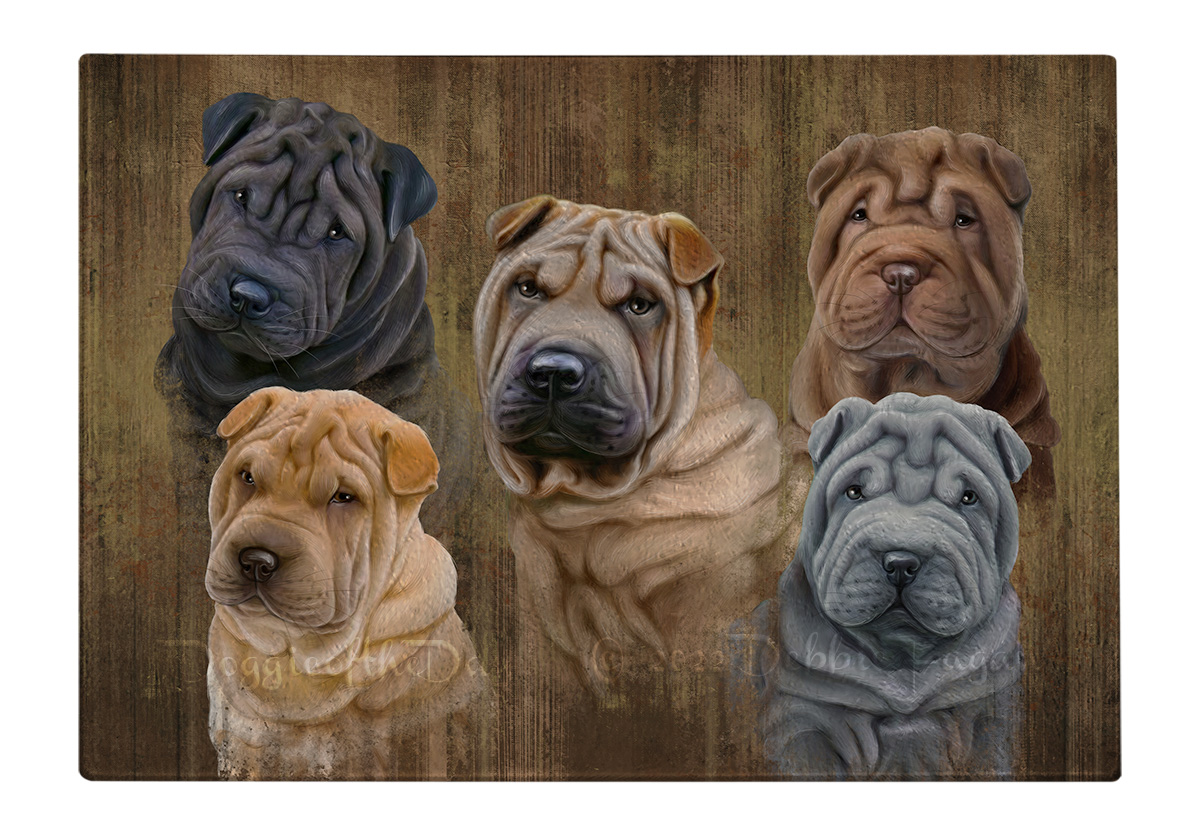 Shar Pei Dog Cutting Board Tempered Glass Personalized Kitchen Custom NWT - Picture 38 of 109