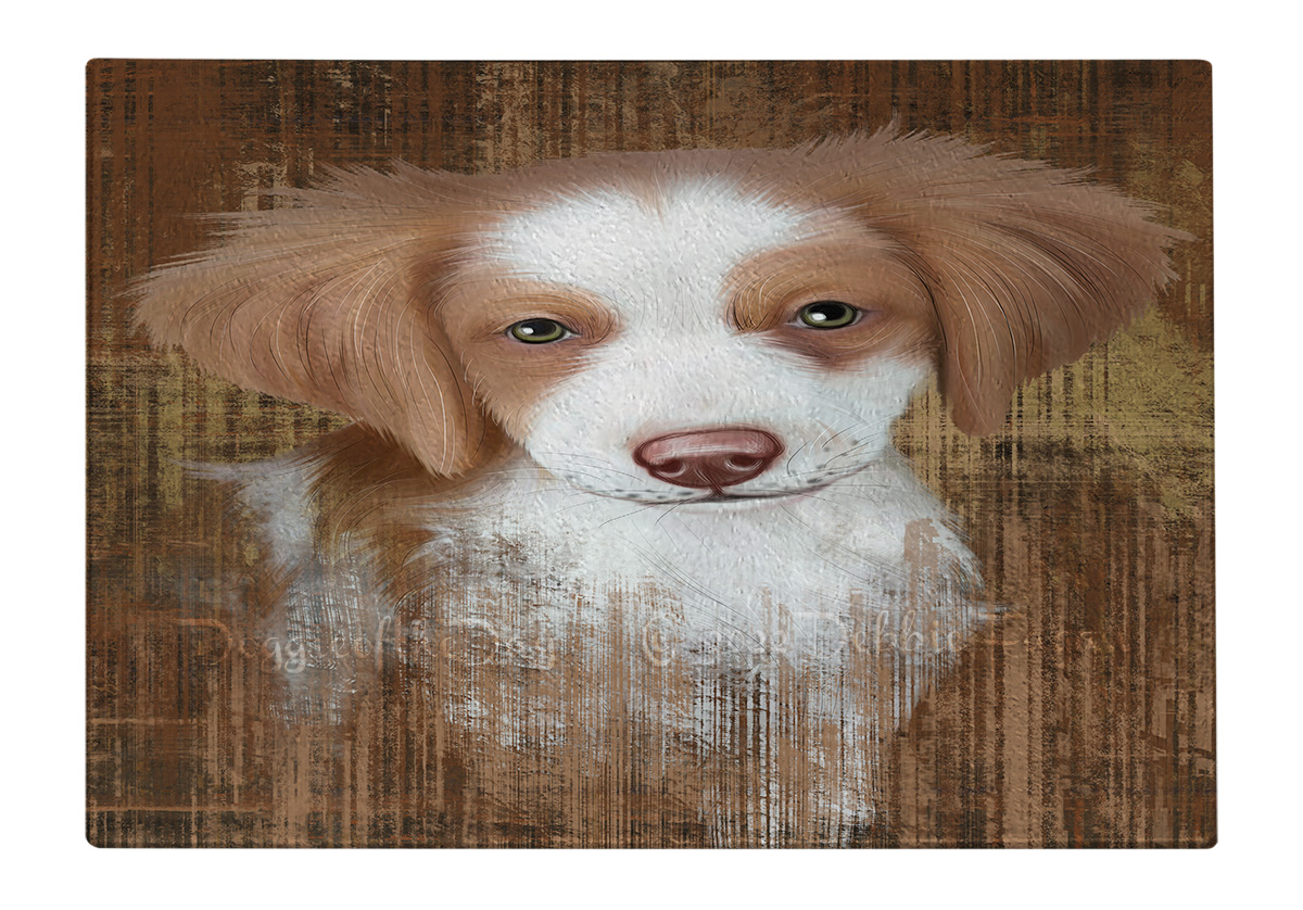 Brittany Spaniel Dog Cutting Board Tempered Glass Personalized Kitchen NWT