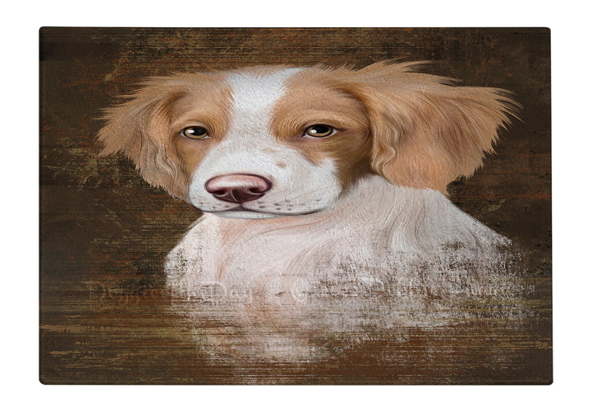 Brittany Spaniel Dog Cutting Board Tempered Glass Personalized Kitchen NWT