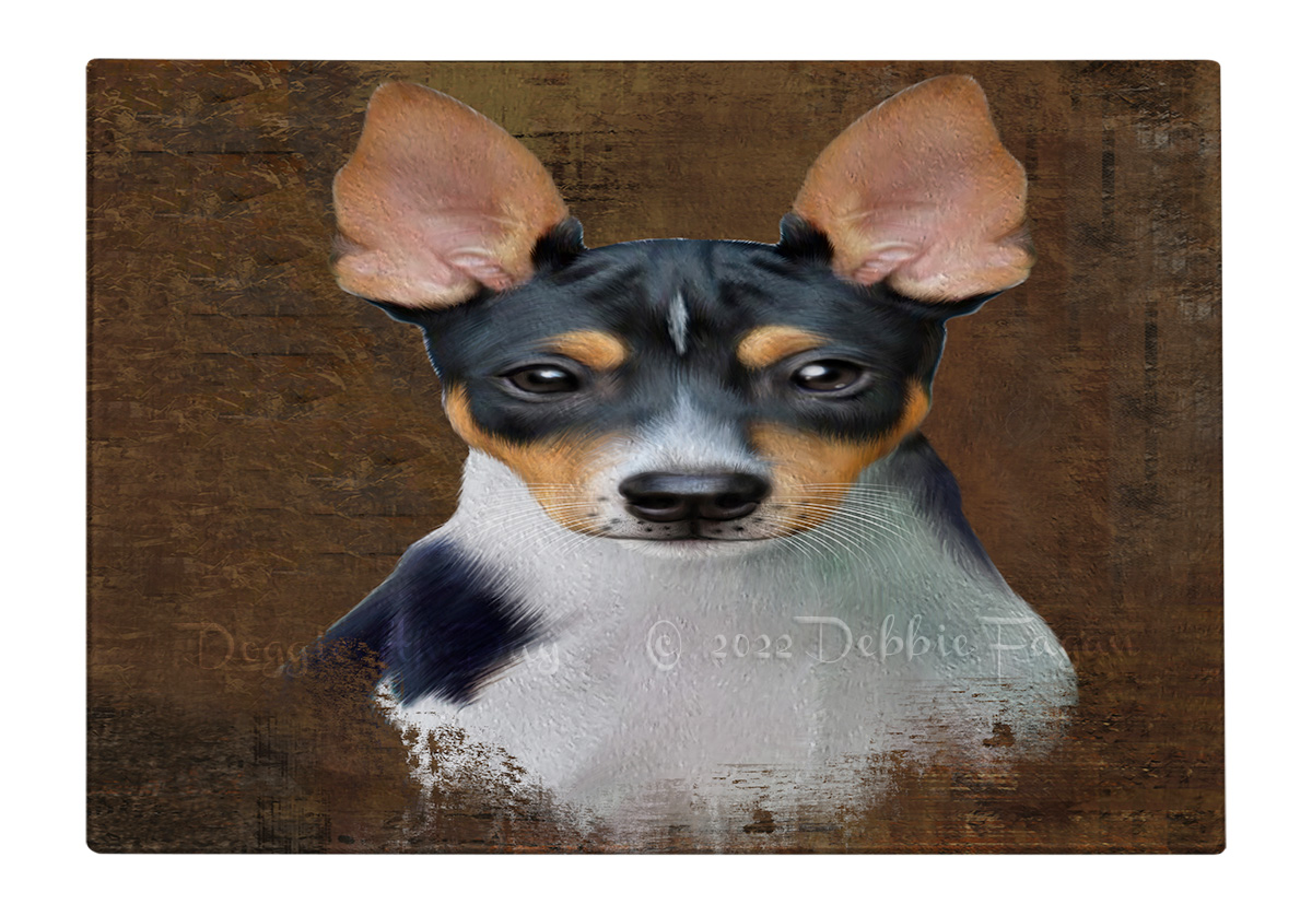 Rat Terrier Dog Cutting Board Tempered Glass Personalized Kitchen Custom NWT