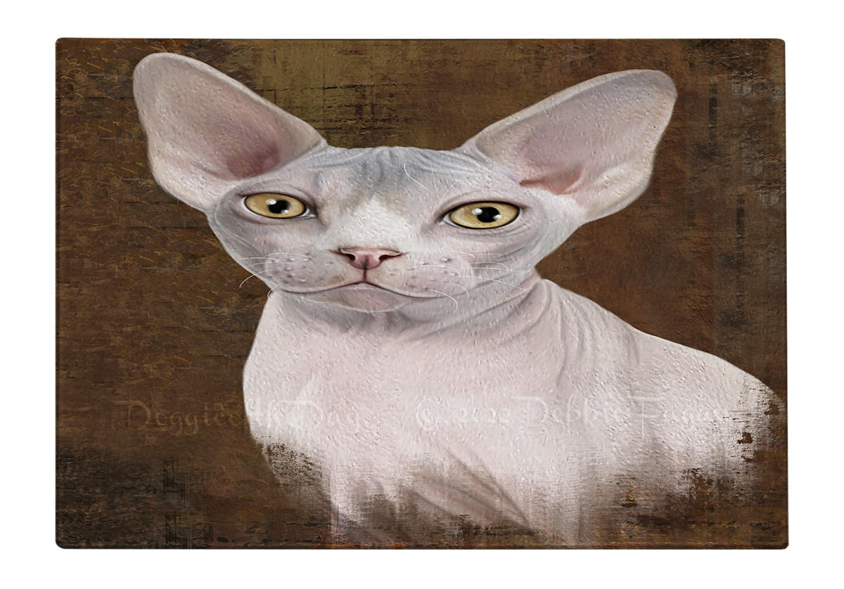 Sphynx Cat Cutting Board Tempered Glass Personalized Kitchen Custom NWT