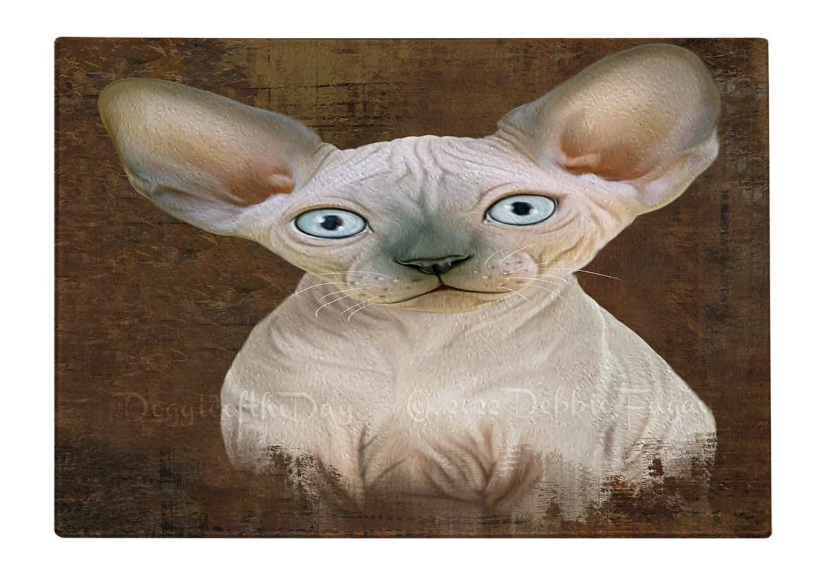 Sphynx Cat Cutting Board Tempered Glass Personalized Kitchen Custom NWT