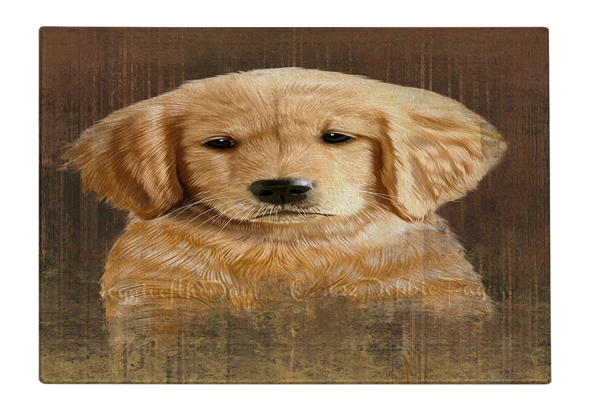 Golden Retriever Dog Cutting Board Tempered Glass Personalized Kitchen NWT