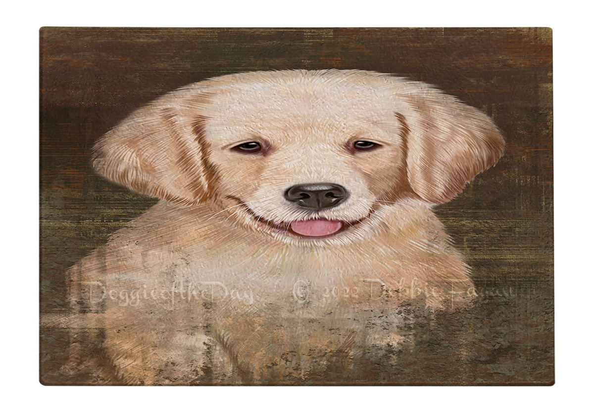 Golden Retriever Dog Cutting Board Tempered Glass Personalized Kitchen NWT