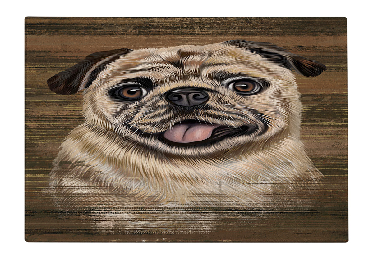 Pug Dog Cutting Board Tempered Glass Personalized Kitchen Custom NWT