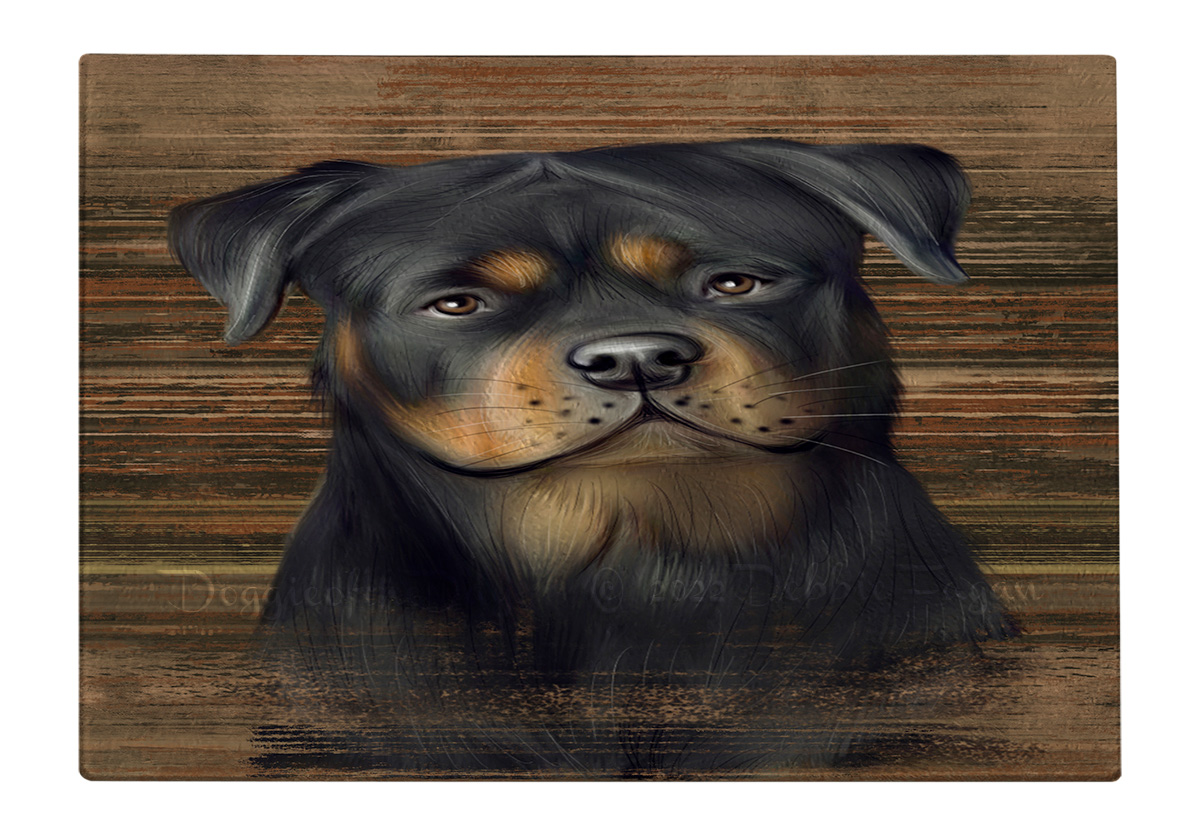 Rottweiler Dog Cutting Board Tempered Glass Personalized Kitchen Custom NWT