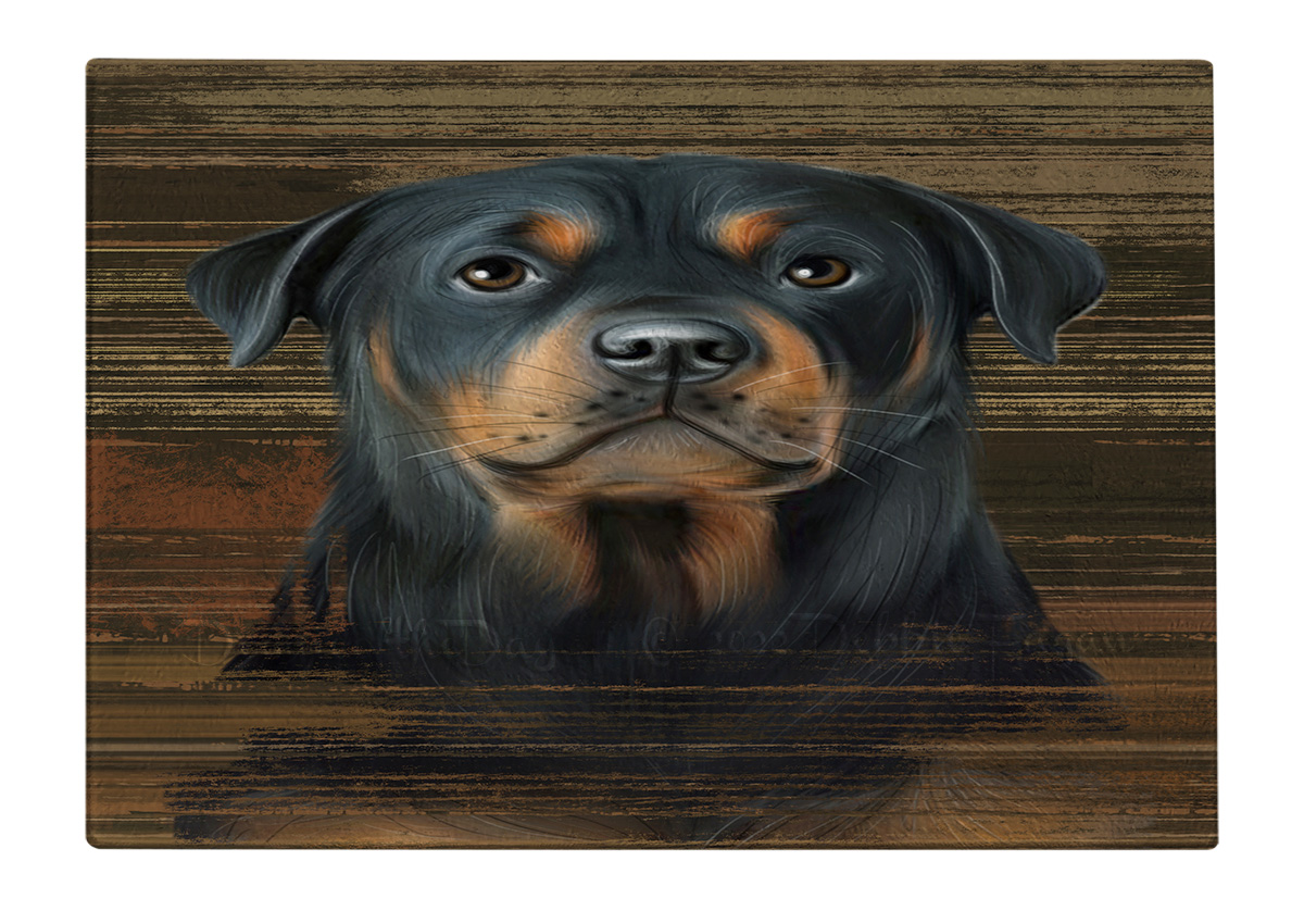 Rottweiler Dog Cutting Board Tempered Glass Personalized Kitchen Custom NWT