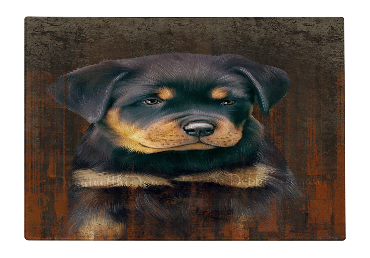 Rottweiler Dog Cutting Board Tempered Glass Personalized Kitchen Custom NWT