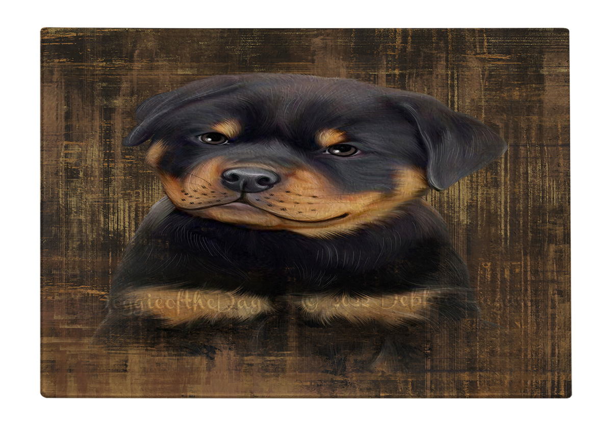 Rottweiler Dog Cutting Board Tempered Glass Personalized Kitchen Custom NWT