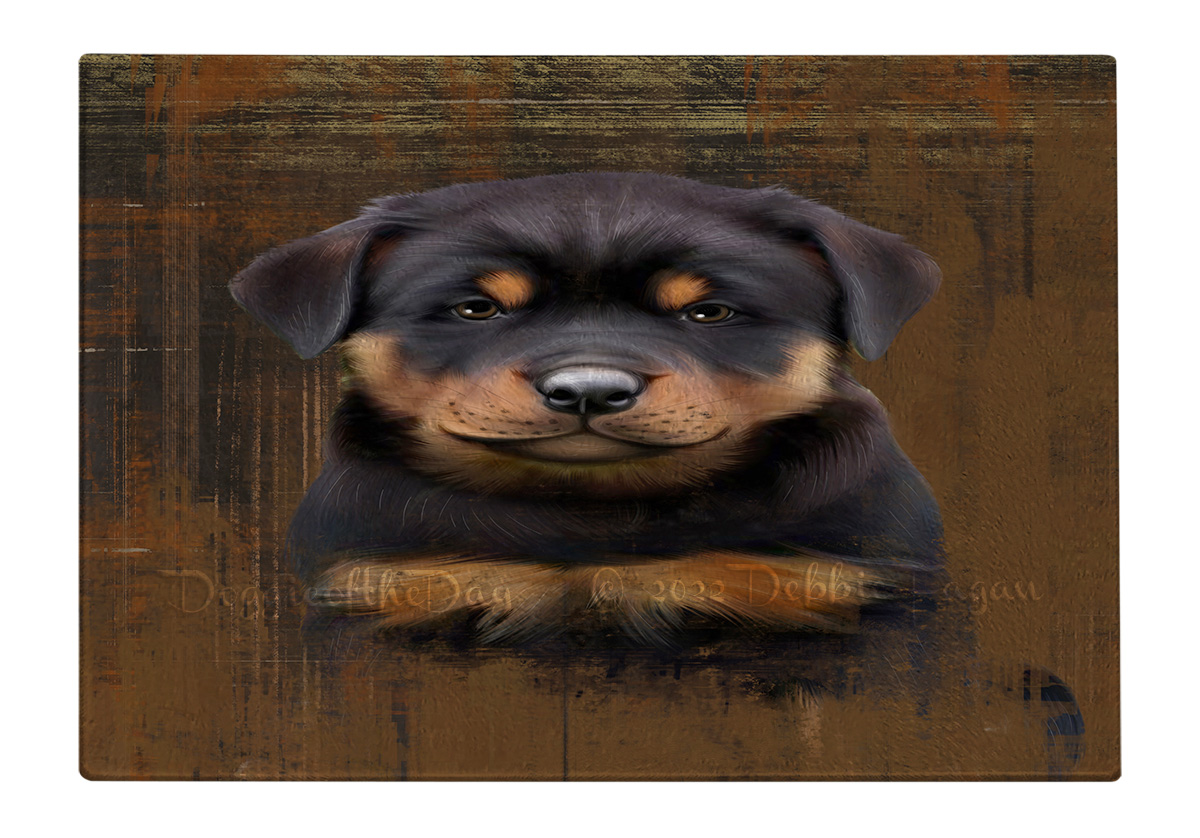 Rottweiler Dog Cutting Board Tempered Glass Personalized Kitchen Custom NWT