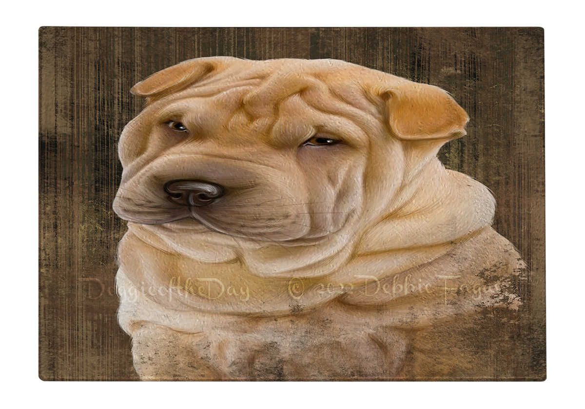 Shar Pei Dog Cutting Board Tempered Glass Personalized Kitchen Custom NWT - Picture 41 of 109