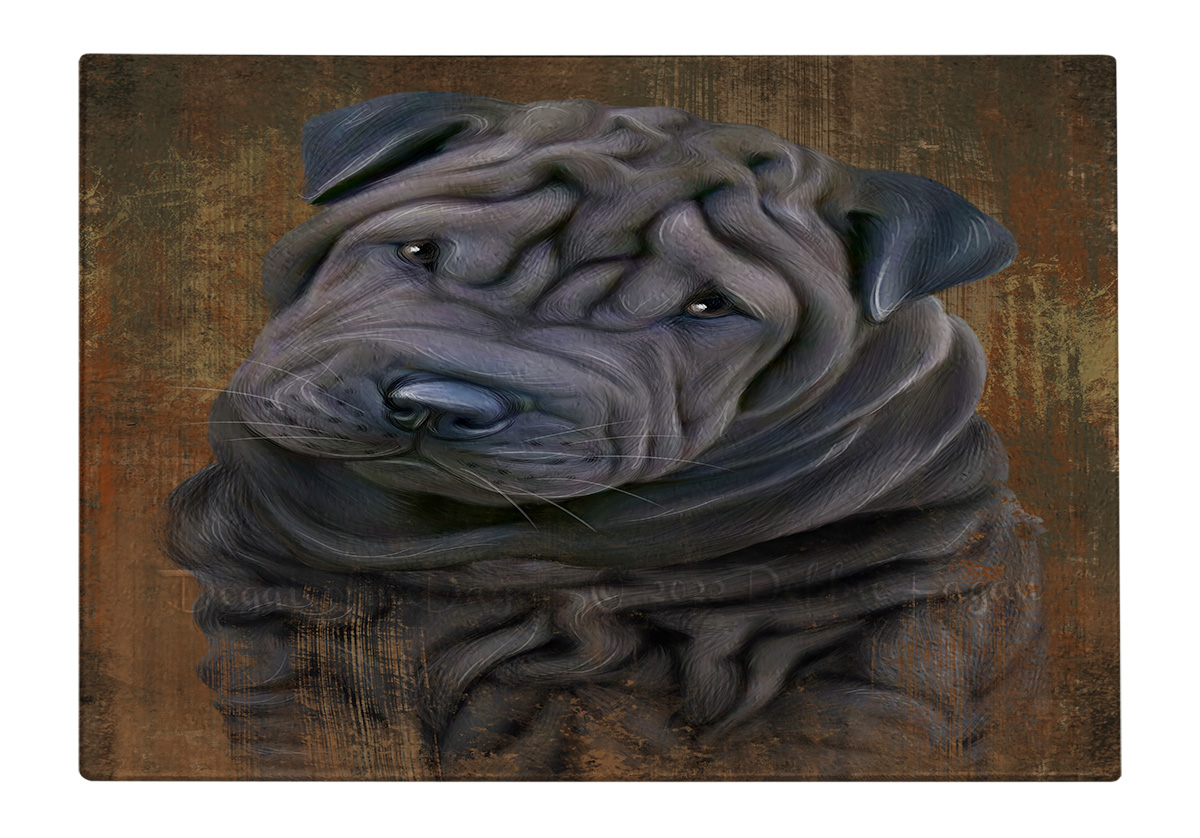 Shar Pei Dog Cutting Board Tempered Glass Personalized Kitchen Custom NWT - Picture 42 of 109