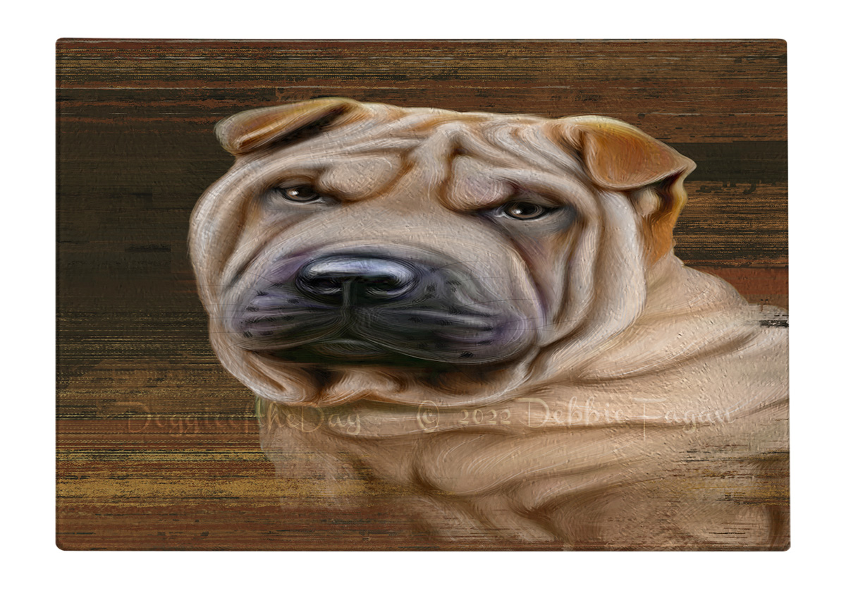 Shar Pei Dog Cutting Board Tempered Glass Personalized Kitchen Custom NWT - Picture 43 of 109