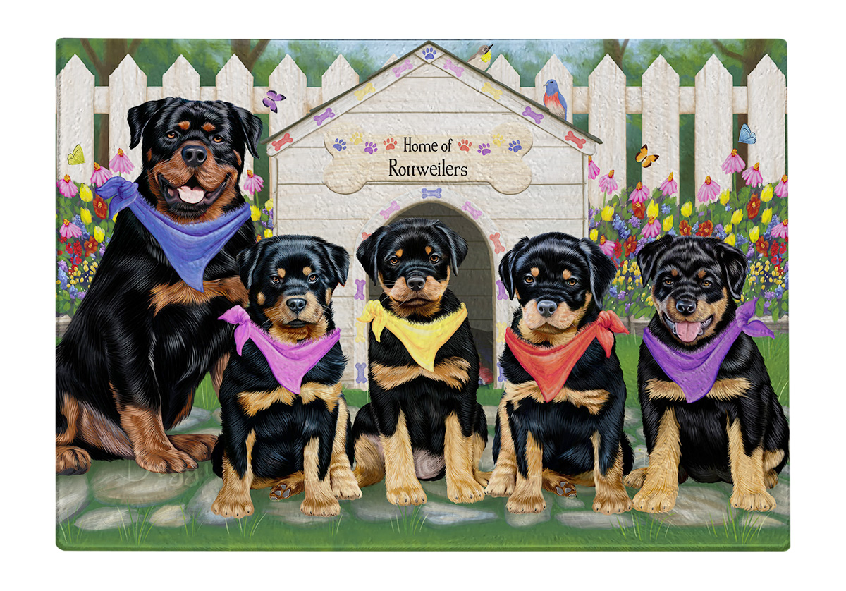 Rottweiler Dog Cutting Board Tempered Glass Personalized Kitchen Custom NWT