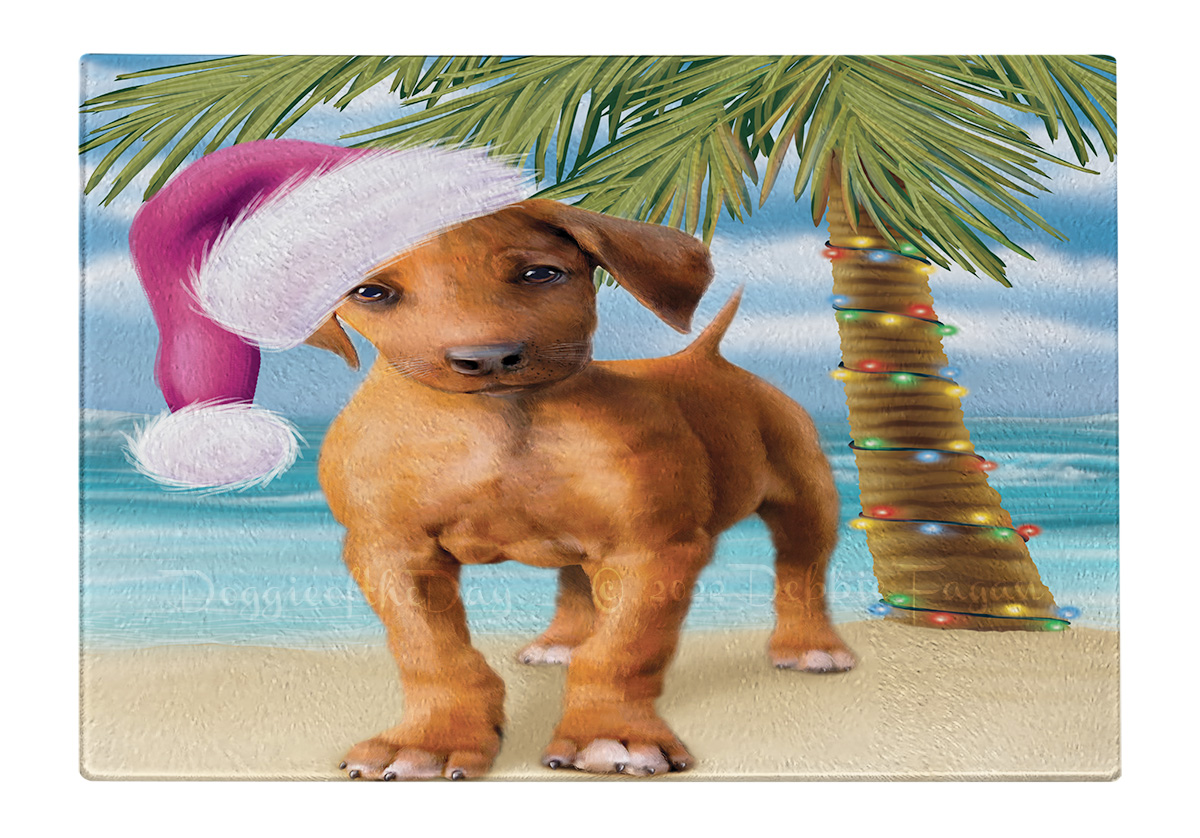 Rhodesian Ridgeback Hund Schneidebrett Hartglas personalisiert Weihnachten Neu mit Etikett - Bild 47 von 58