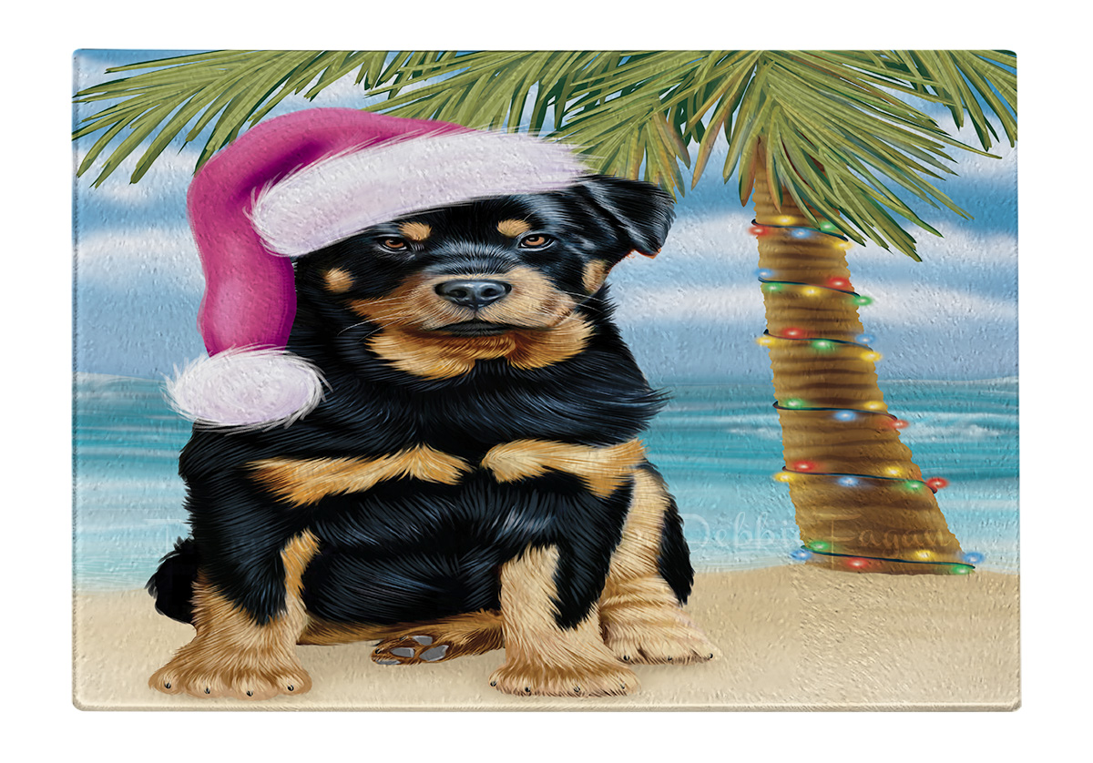 Rottweiler Dog Cutting Board Tempered Glass Personalized Custom Christmas NWT