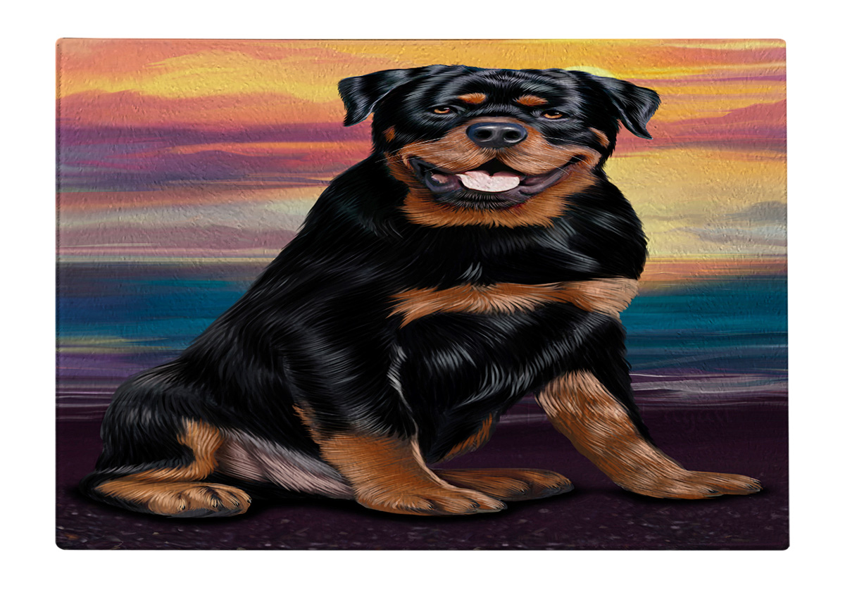 Rottweiler Dog Cutting Board Tempered Glass Personalized Kitchen Custom NWT