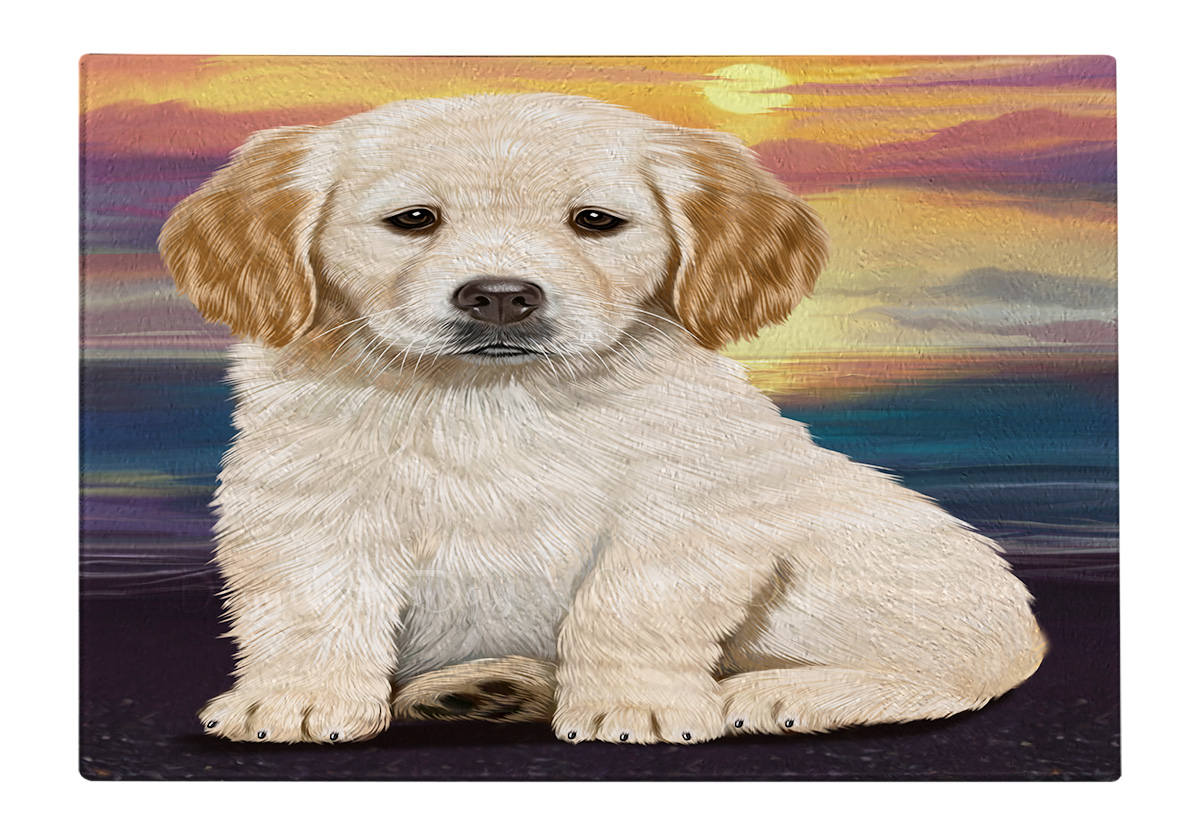 Golden Retriever Dog Cutting Board Tempered Glass Personalized Kitchen NWT