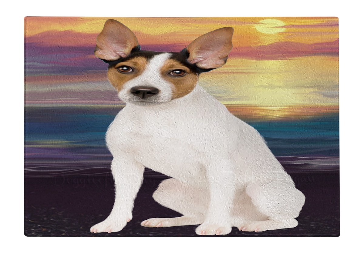 Rat Terrier Dog Cutting Board Tempered Glass Personalized Kitchen Custom NWT