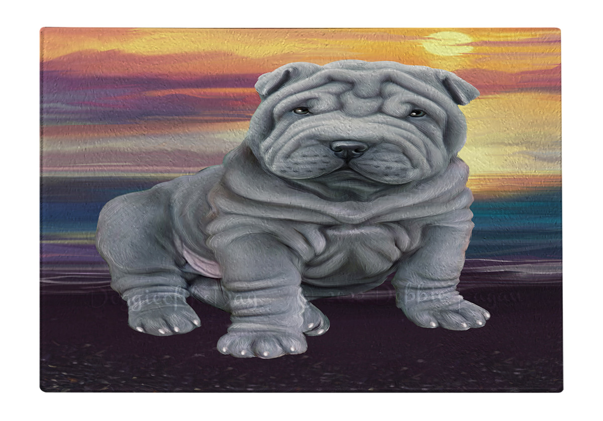 Shar Pei Dog Cutting Board Tempered Glass Personalized Kitchen Custom NWT - Picture 84 of 109