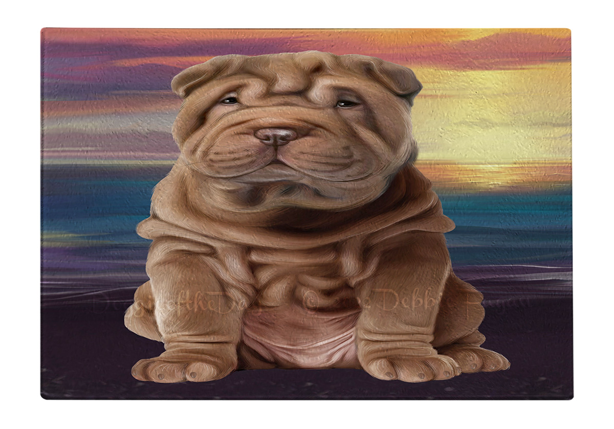 Shar Pei Dog Cutting Board Tempered Glass Personalized Kitchen Custom NWT - Picture 85 of 109