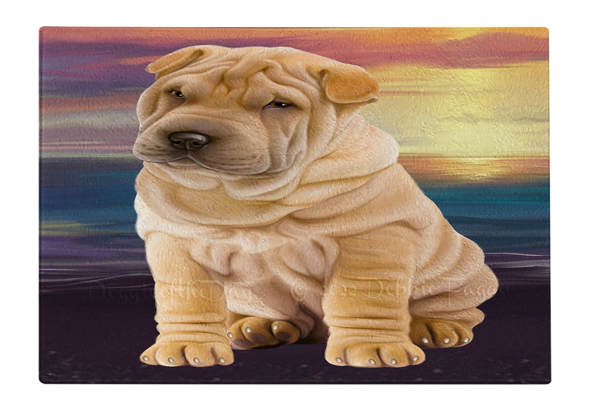 Shar Pei Dog Cutting Board Tempered Glass Personalized Kitchen Custom NWT - Picture 86 of 109