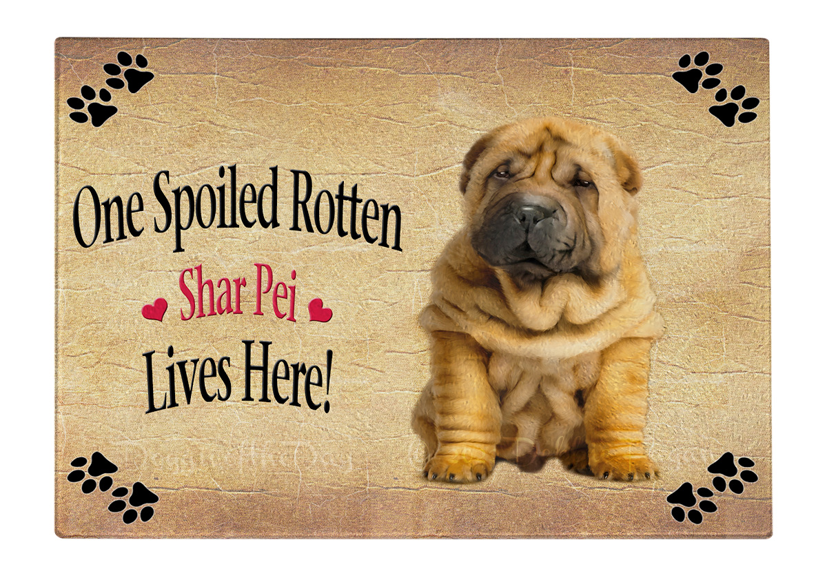 Shar Pei Dog Cutting Board Tempered Glass Personalized Kitchen Custom NWT - Picture 75 of 109