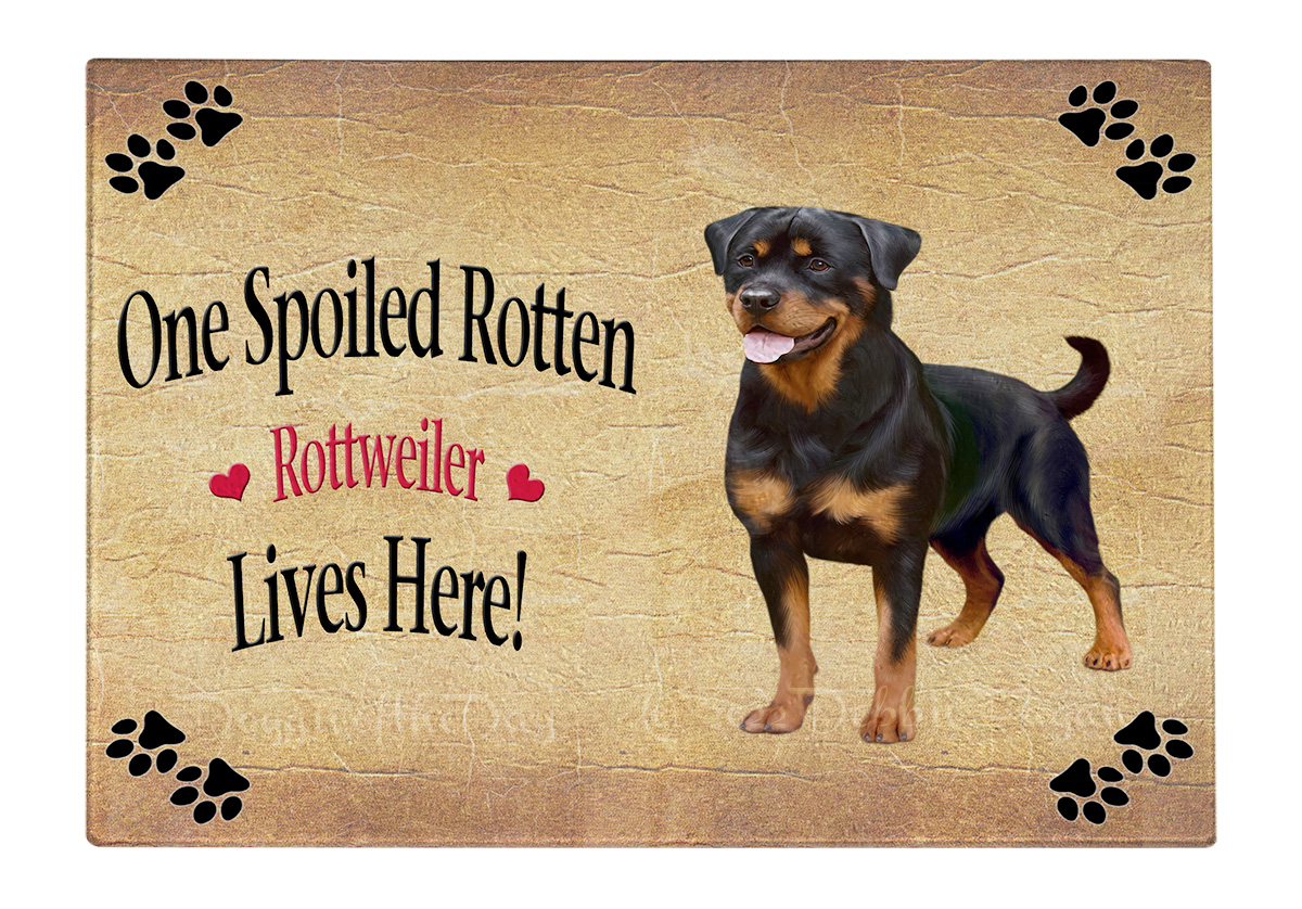 Rottweiler Dog Cutting Board Tempered Glass Personalized Kitchen Custom NWT