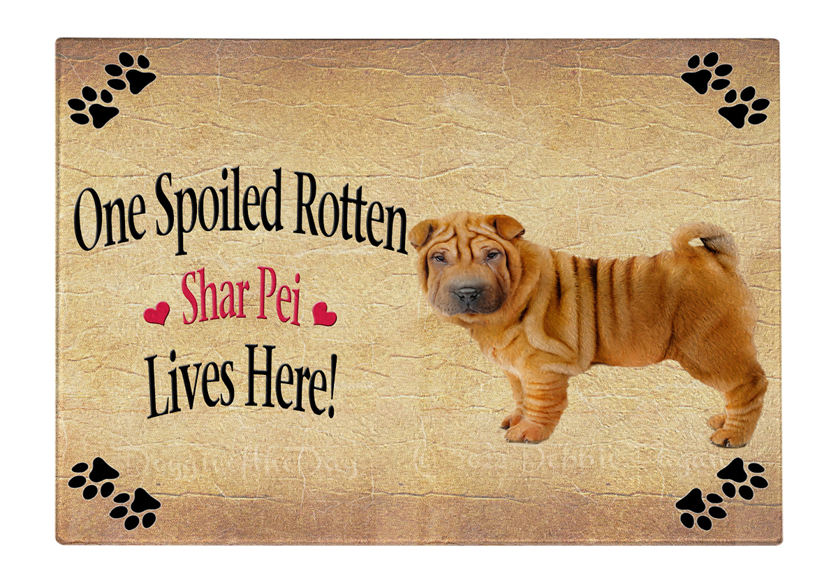 Shar Pei Dog Cutting Board Tempered Glass Personalized Kitchen Custom NWT - Picture 76 of 109