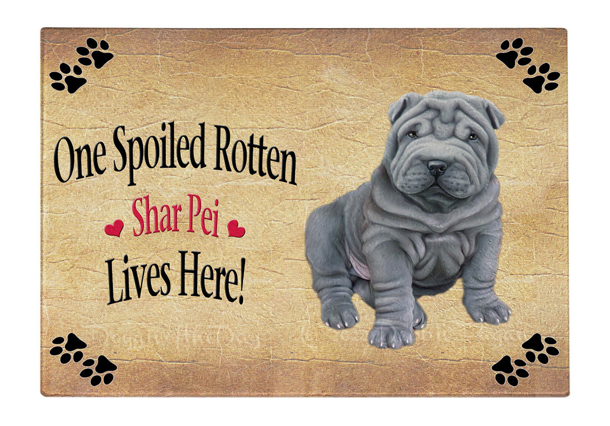Shar Pei Dog Cutting Board Tempered Glass Personalized Kitchen Custom NWT - Picture 77 of 109