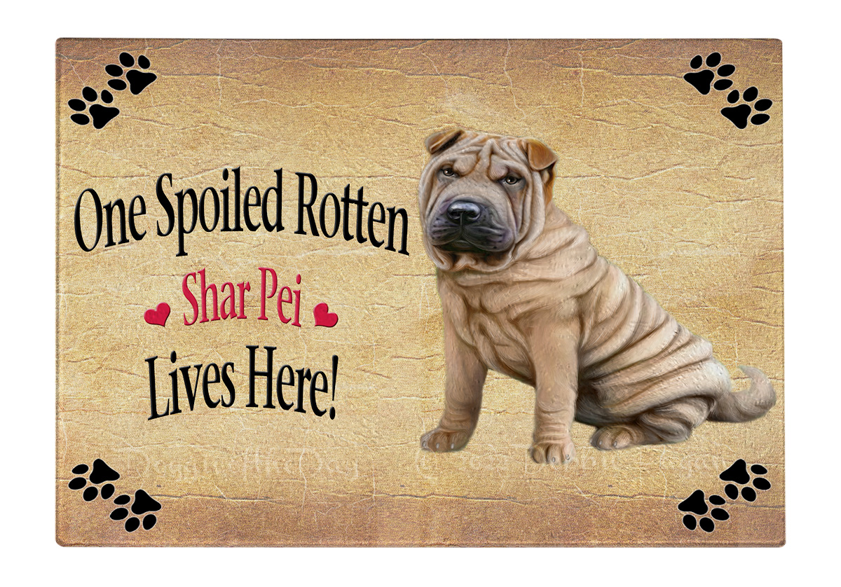 Shar Pei Dog Cutting Board Tempered Glass Personalized Kitchen Custom NWT - Picture 78 of 109