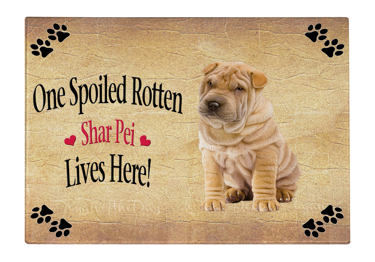Shar Pei Dog Cutting Board Tempered Glass Personalized Kitchen Custom NWT - Picture 79 of 109