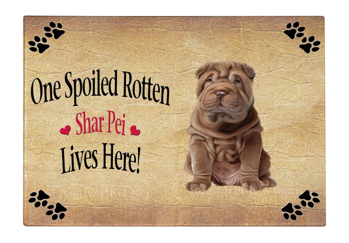 Shar Pei Dog Cutting Board Tempered Glass Personalized Kitchen Custom NWT - Picture 80 of 109