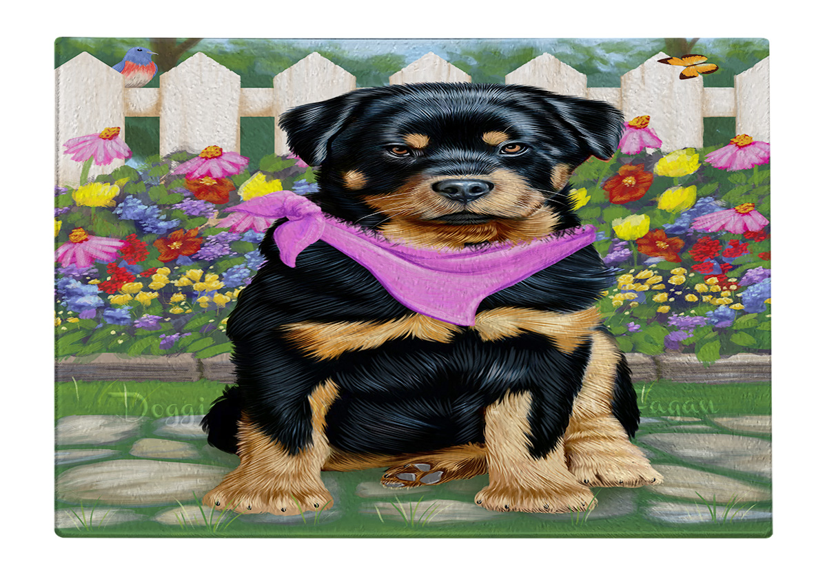 Rottweiler Dog Cutting Board Tempered Glass Personalized Kitchen Custom NWT