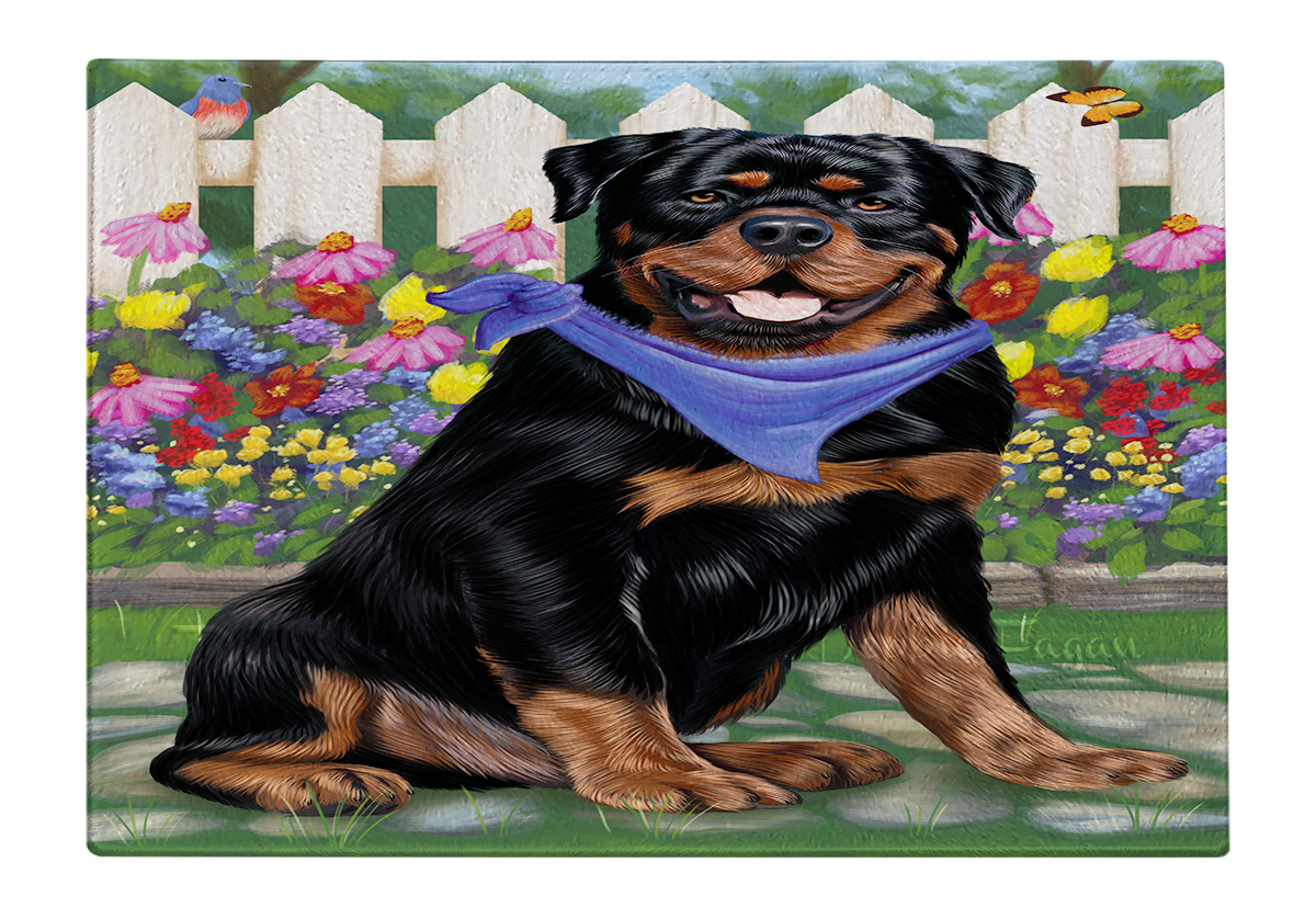 Rottweiler Dog Cutting Board Tempered Glass Personalized Kitchen Custom NWT