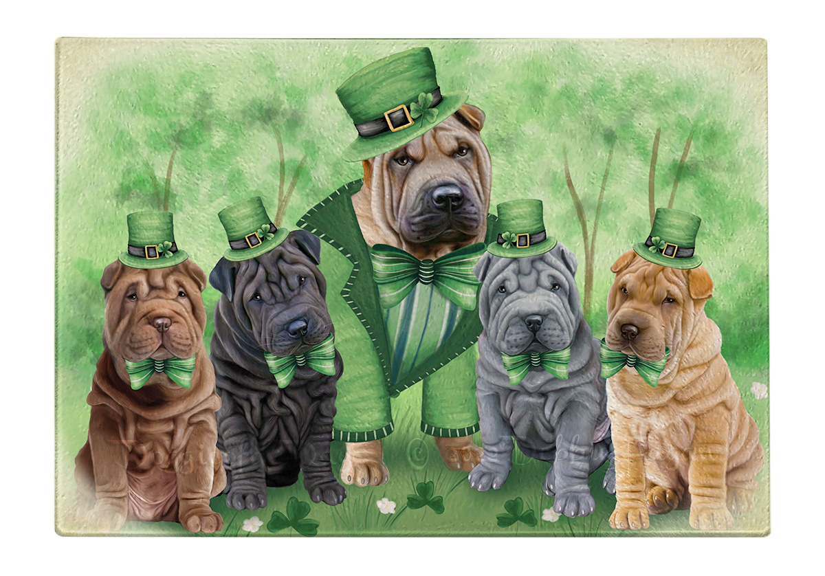 Shar Pei Dog Cutting Board Tempered Glass Personalized Kitchen Custom NWT - Picture 27 of 109