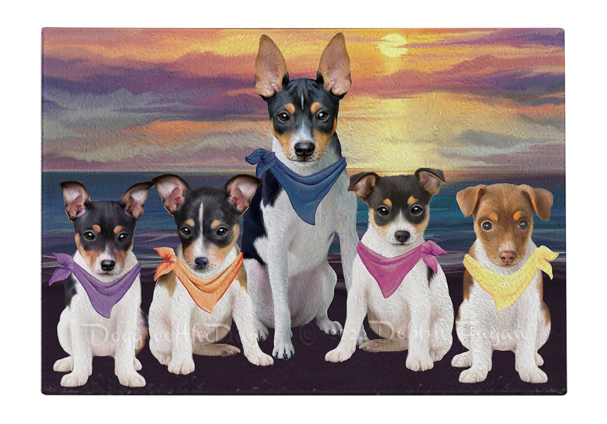 Rat Terrier Dog Cutting Board Tempered Glass Personalized Kitchen Custom NWT