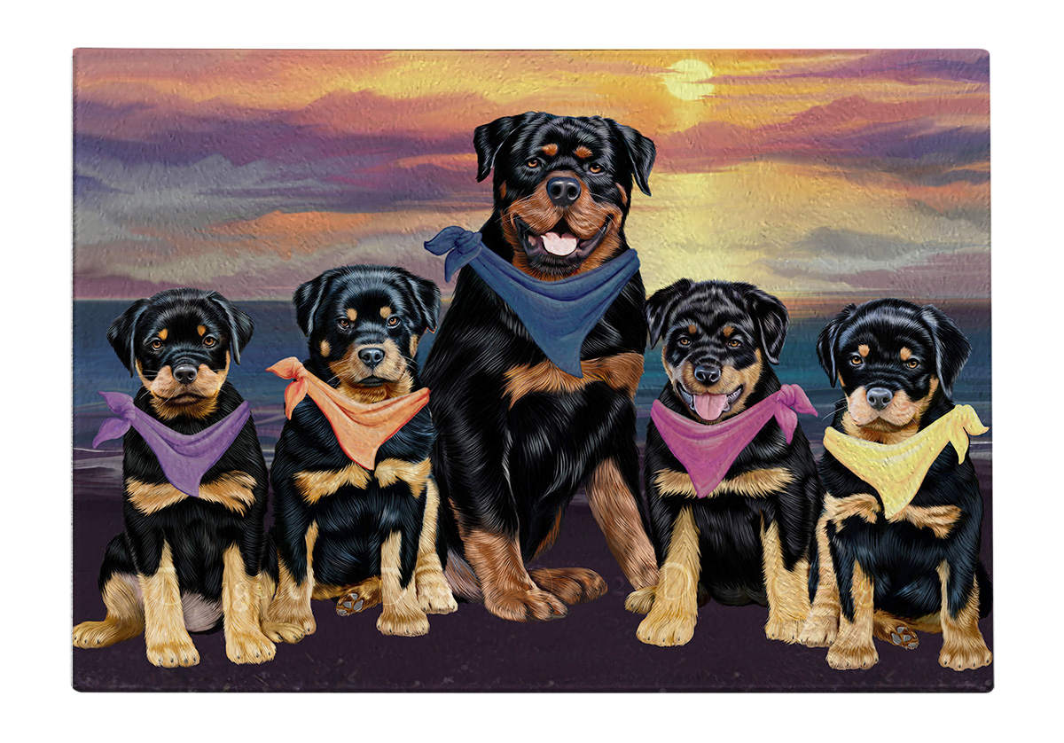 Rottweiler Dog Cutting Board Tempered Glass Personalized Kitchen Custom NWT