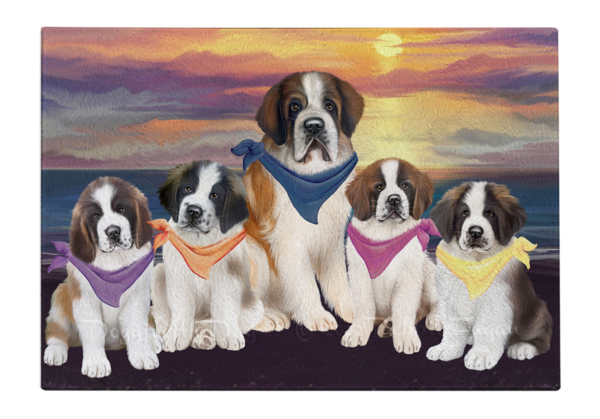 Saint Bernard Dog Cutting Board Tempered Glass Personalized Kitchen Custom NWT - Picture 40 of 81