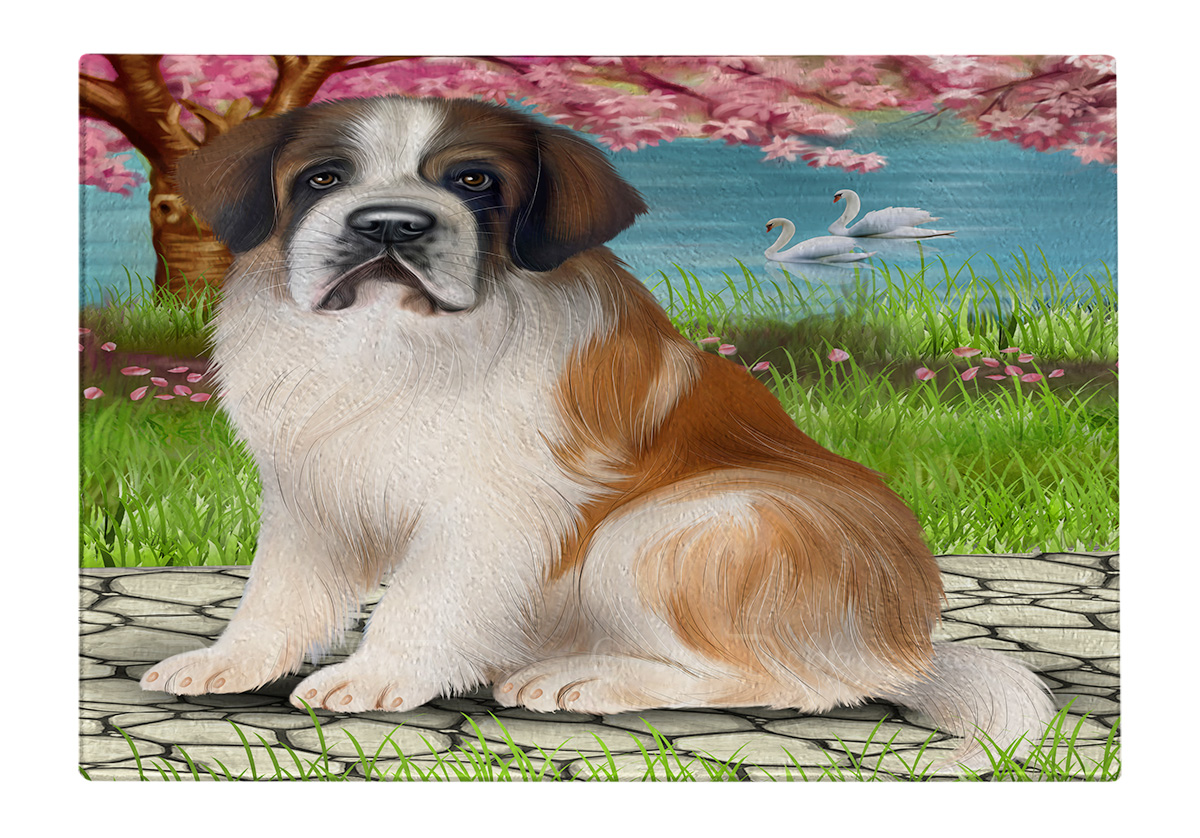 Saint Bernard Dog Cutting Board Tempered Glass Personalized Kitchen Custom NWT - Picture 80 of 81