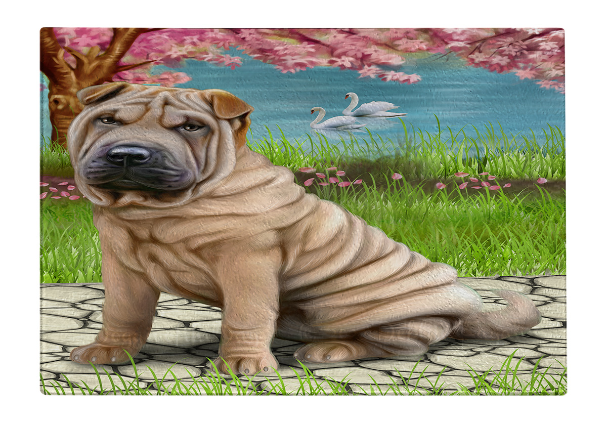 Shar Pei Dog Cutting Board Tempered Glass Personalized Kitchen Custom NWT - Picture 108 of 109