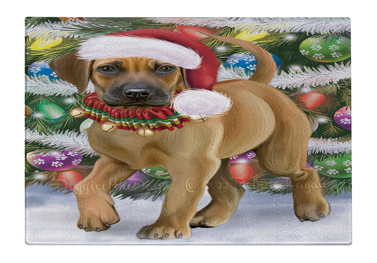 Rhodesian Ridgeback Hund Schneidebrett Hartglas personalisiert Weihnachten Neu mit Etikett - Bild 58 von 58