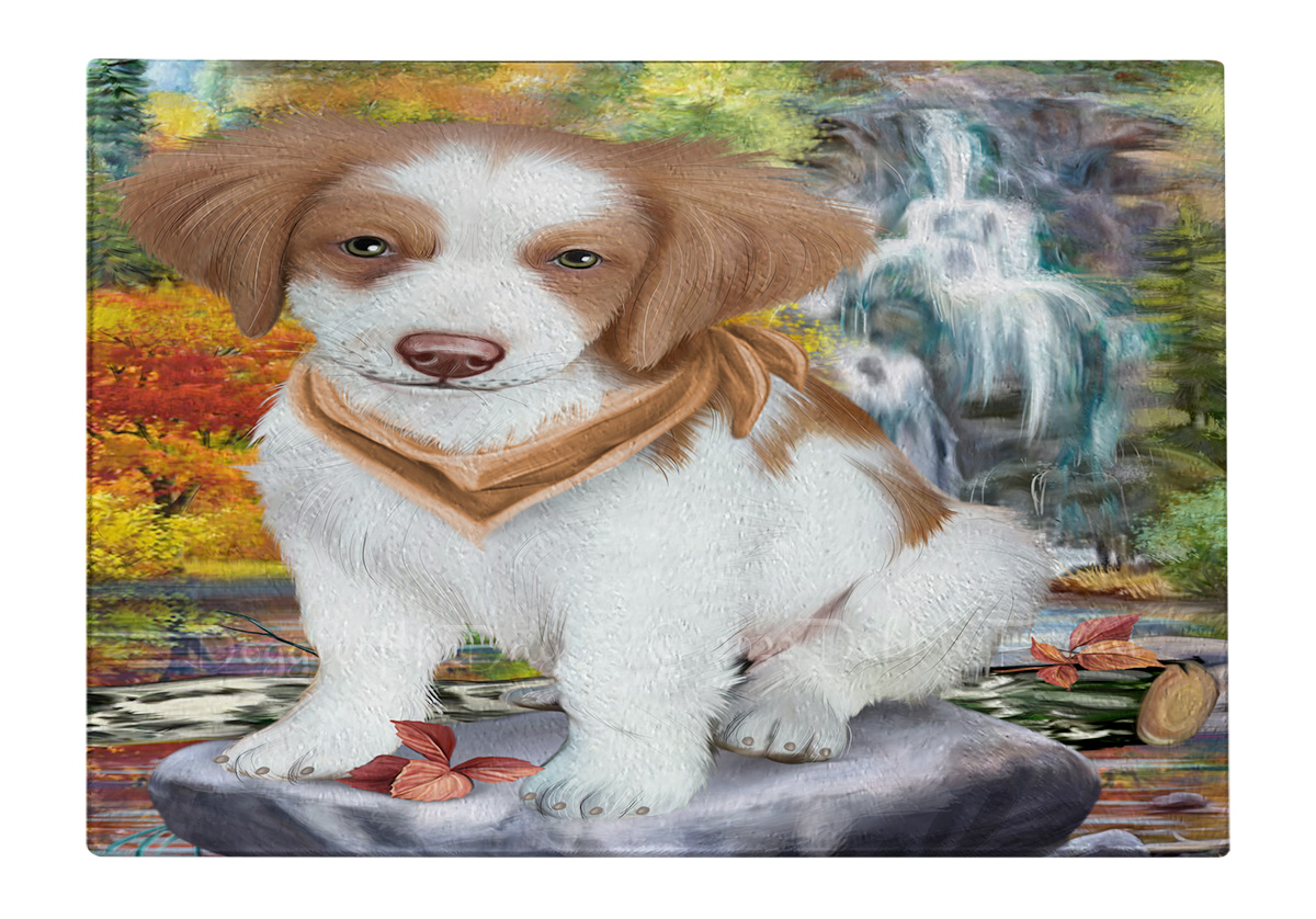 Brittany Spaniel Dog Cutting Board Tempered Glass Personalized Kitchen NWT